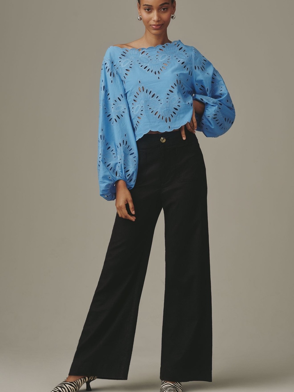 Anthropologie Maeve Colette Black Linen Blend Pants